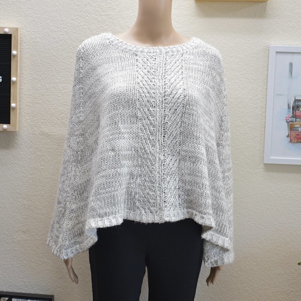 WHBM Metallic Thread Knit Poncho